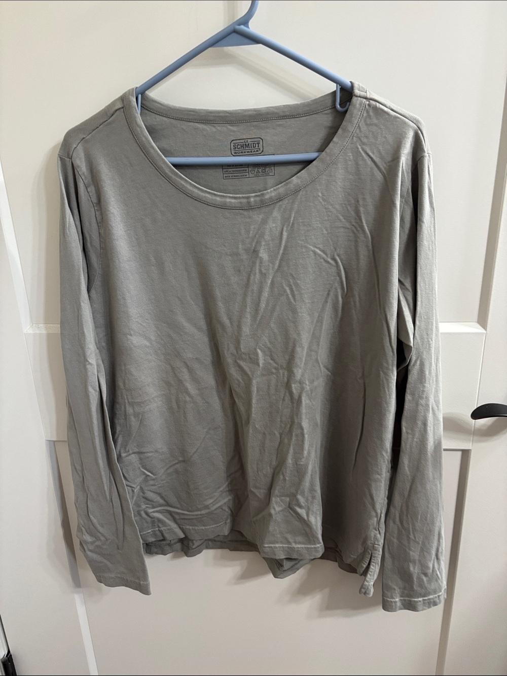 Schmidt Long Sleeve Crewneck Top in Light Gray